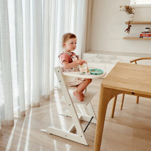 Toddler on Stokke Tripp Trapp with tray only